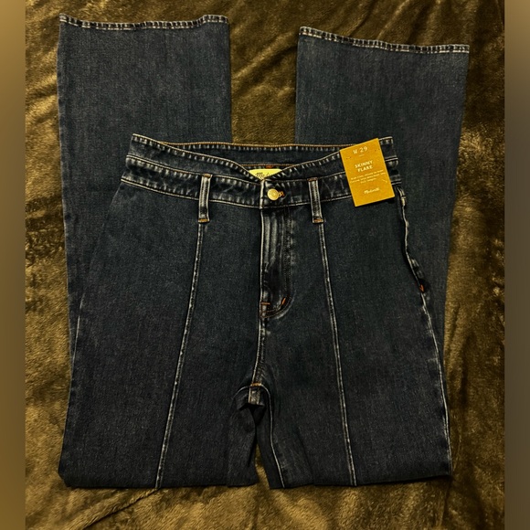 Madewell Skinny Flare Jeans in Wainscot Wash: Pintuck Edition sz 29 - Picture 5 of 13